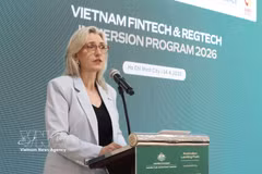 Emma McDonald, Australian Senior Trade and Investment Commissioner, speaks at the conference on April 14. (Photo: VNA)