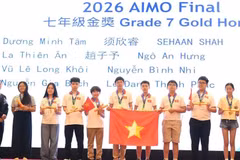 Vietnamese students and contestants from other countries at the AIMO 2026. (Photo: The AIMO 2026 organisers)