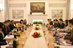 Nguyen Manh Cuong, Deputy Minister of Foreign Affairs of Vietnam, and his Indian counterpart Periasamy Kumaran co-chair the 13th Political Consultation and the 10th Strategic Dialogue between the two countries in New Delhi on June 25, 2025. (Photo: baoquocte.vn)