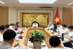 Deputy Prime Minister Nguyen Chi Dung (C) speaks at the meeting (Photo: VNA)