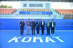 Thai officials conduct an on-site inspection in Nakhon Ratchasima province to review preparations for the 13th ASEAN Para Games. (Photo: thailand.prd.go.th)