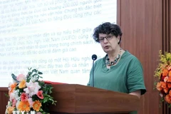 German Ambassador to Vietnam Helga Mararete Barth speaks at the event (Photo: VNA)