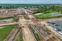 Infrastructure development at an industrial park. (Photo: VNA)