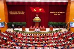 At the closing session of the 12th plenary meeting of the 13th Central Party Committee. (Photo: VNA)