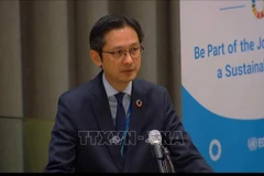 Permanent Representative of Vietnam to the UN Ambassador Do Hung Viet speaks at the 2025 High-level Political Forum on Sustainable Development (HLPF) in New York on July 22, 2025. (Photo: VNA)