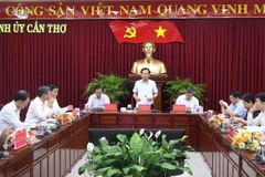 Can Tho holds a working session with the GenAI Fund to promote digital transformation through artificial intelligence (AI) in the city, July 8, 2025. (Photo: VNA)