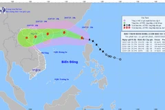 Location and forecast track of Storm Wipha as of 11:00am on July 19. (Photo: National Centre for Hydro-Meteorological Forecasting)