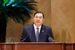 Permanent Deputy Prime Minister Pham Gia Tuc speaks at the congress. (Photo: VNA)