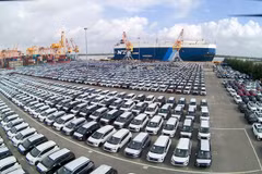 Imported cars seen at the northern port city of Hai Phong. (Photo: VNA)