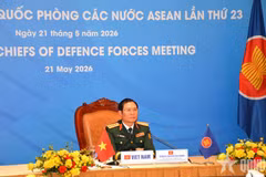 General Nguyen Tan Cuong attends the 23rd ASEAN Chiefs of Defence Forces Meeting (ACDFM-23) on May 21. (Photo: qdnd.vn)