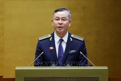 Auditor General Ngo Van Tuan delivers a report on the performance of the State Audit Office of Vietnam during the 2021–2026 tenure. (Photo: VNA)