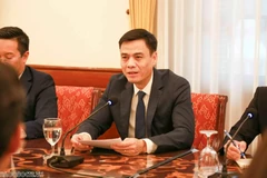 Deputy Foreign Minister Dang Hoang Giang speaks at the meeting with Ozeki Kenji, Director of Japan’s Matsushita Institute of Government and Management (MIGM) in Hanoi on November 24, 2025. (Photo: VNA)