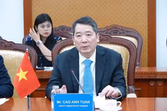 Deputy Minister of Finance Cao Anh Tuan at the meeting with the delegation of the RoK Embassy led by Ambassador Choi Young-sam on June 12 (Photo: mof.gov.vn)