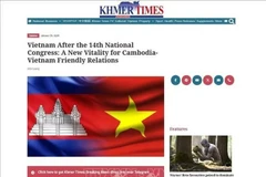 A screenshot of the article published in the Khmer Times (Photo: VNA)
