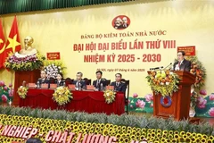 NA Chairman Tran Thanh Man speaks at the 8th Party Congress of the State Audit Office of Vietnam on June 7 (Photo: VNA)