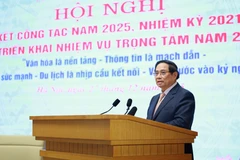 Prime Minister Pham Minh Chinh chairs a conference in Hanoi on December 27 to review the culture, sports and tourism sector’s performance in 2025 and over the past five years, and and outline key tasks for 2026. (Photo: VNA)