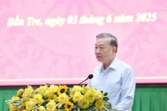 Party General Secretary To Lam addresses the working session in Ben Tre province on June 3. (Photo: VNA)