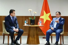 Prime Minister Pham Minh Chinh (R) at his meeting with a leader of the JBS group in Rio de Janeiro on July 6. (Photo: VNA)