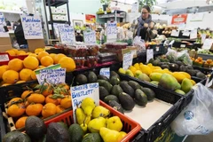 People shop at a market in Ontario, Canada, on March 21, 2023. (Photo: Xinhua/TTXVN)