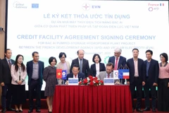 The Vietnam Electricity (EVN) Group signs a credit agreement with the French Development Agency (AFD) for a loan worth 76 million EUR (89.47 million USD) to implement the Bac Ai pumped-storage hydropower plant in Khanh Hoa province. (Photo: evn.com.vn)
