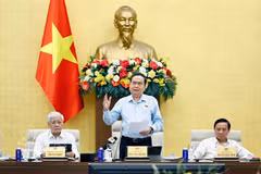 NA Chairman Tran Thanh Man speaks at the mid-year review conference between NA leaders, the NA's agencies and the NA Office on July 6. (Photo: VNA)