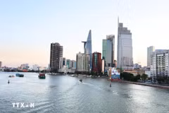 The central urban area of ​​Ho Chi Minh City lies peacefully on the bank of Saigon River. (Photo: VNA)