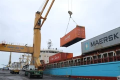 Containers loaded at Cai Cui Port in Can Tho city. (Photo: VNA)
