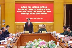 State President Luong Cuong addresses the working session (Photo: VNA)