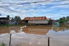 About 450 households in Ia Hiao commune, Gia Lai province, become isolated due to flooding following heavy rains. (Photo: VNA)