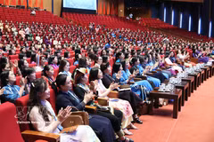 Delegates joining the 14th National Congress of the Vietnam Women's Union (VWU) (Photo: VNA)