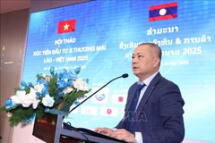Director of the Agency of Foreign Trade under the Ministry of Industry and Trade Nguyen Anh Son speaks at the event (Photo: VNA)