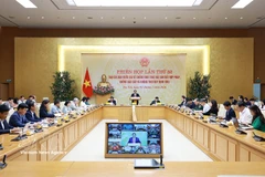 Prime Minister Pham Minh Chinh speaks at the 32nd meeting of the national steering committee for combating IUU fishing on March 3. (Photo: VNA)