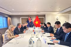 At the working session between Minister of Industry and Trade Le Manh Hung and New Zealand Minister for Trade and Investment Todd McClay in Auckland on August 13, 2026. (Photo: Vietnam Ministry of Industry and Trade)