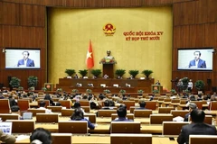 Minister of Agriculture and Environment Tran Duc Thang speaks at the session. (Photo: VNA)