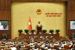 NA Vice Chairwoman Nguyen Thi Thanh speaks at the 15th National Assembly (NA)’s 9th session on May 10. (Photo: VNA)