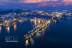 Hoa Phat Wharf inside the Dung Quat Economic Zone (Photo: VNA)