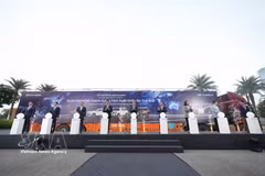 The ceremony marking Hyundai Thanh Cong's start of automobile exports to Mexico and Australia on August 14 (Photo: VNA)