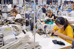 Marnufacturing garments for export at Hung Yen Jute and Garment Joint Stock Company. (Photo: VNA)