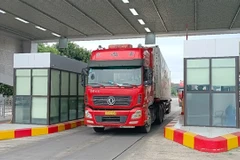 Containers undergoing customs clearance at the Kim Thành International Road Border Gate II (Kim Thanh Border Gate) during the 2025 Lunar New Year holiday. (Photo: baolaocai.vn)