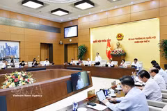 NA Chairman Tran Thanh Man speaks at the opening sitting of the fourth session of the NA Standing Committee on July 8. (Photo: VNA)