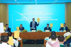Vietnam Airlines' leaders at the Annual General Meeting of Shareholders on June 28, 2026. (Photo courtesy of the airline)