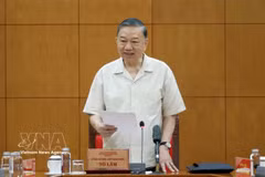 Party General Secretary and State President To Lam speaks at the working session with the Government Party Committee and relevant agencies in Hanoi on August 6. (Photo: VNA)