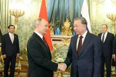Party General Secretary To Lam hold talks with Russian President Vladimir Putin in Moscow on May 10. (Photo: VNA)
