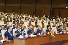 Party General Secretary To Lam and incumbent and former leaders of the Party and State attend the conference on February ̃. (Photo: VNA) 