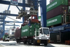 Cargo loading and unloading activities at Cat Lai Port, Thu Duc city, HCM City. (Photo: VNA)