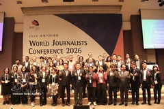Representatives of media outlets from various countries attend the World Journalists Conference 2026. (Photo: VNA)
