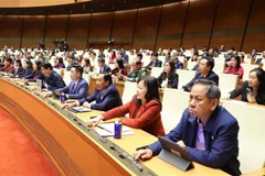 NA deputies vote to adopt the Law on Promulgation of Legal Documents (revised) (Photo: VNA)