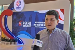 Ei Sun OH, a principal adviser at the Pacific Research Centre of Malaysia, talks to the Vietnam News Agency's correspondents in Kuala Lumpur (Photo: VNA)