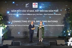 Minister of Education and Training Nguyen Kim Son (left) and New Zealand Ambassador to Vietnam Caroline Beresford at the celebration on June 19 (Photo: VNA)
