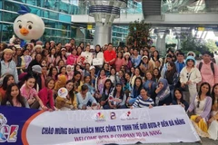 A MICE group at Da Nang international airport (Photo: VNA)